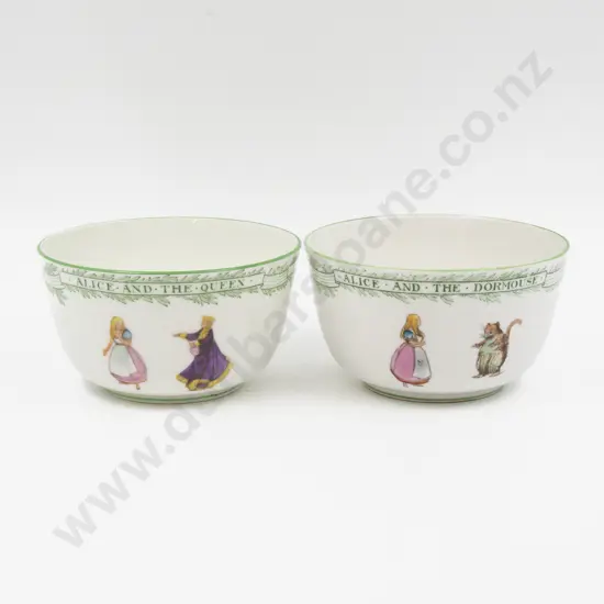 Royal Doulton "Alice in Wonderland" Series Two Sugar Basins 13cm Dia