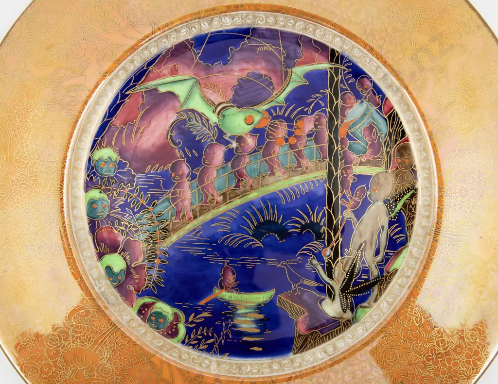 Wedgwood Fairyland Lustre Imps on a Bridge plate 27cm Dia Image 1++