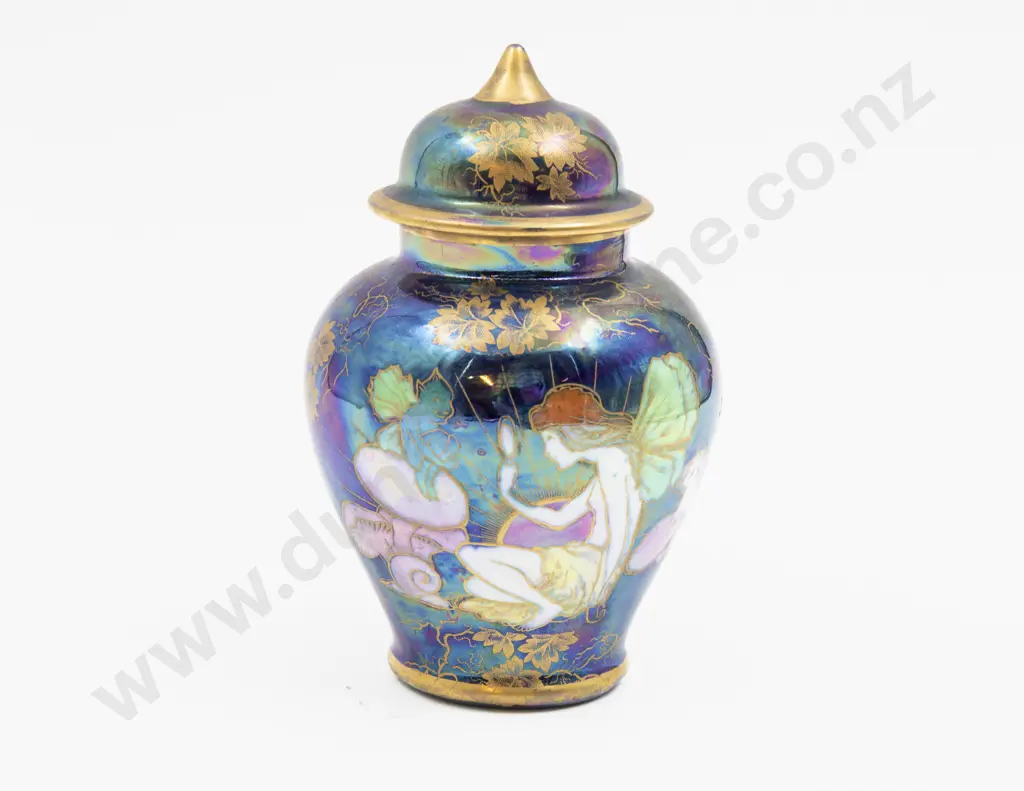Royal Stafford Titania Ware Lustre Fairy Vase & Cover 15cm H Image 1++