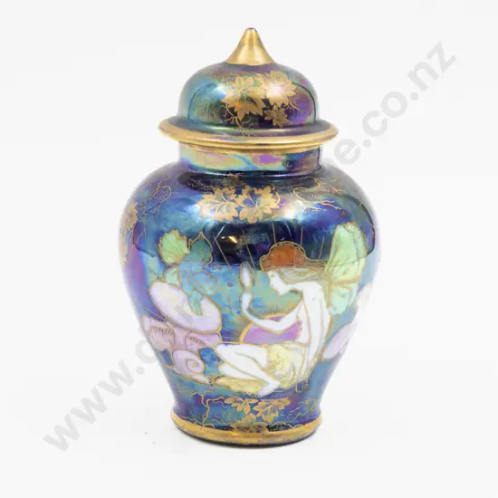 Royal Stafford Titania Ware Lustre Fairy Vase & Cover 15cm H