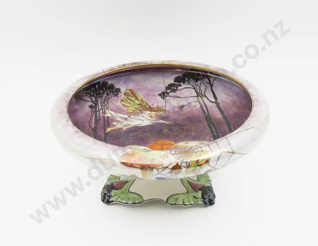 Grimwades Byzanta Ware Fairy Lustre Cobweb Comport 29cm Dia Overall Image 1++