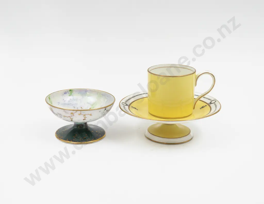 Aynsley Small Butterfly Lustre Comport with Tazza & Coffee Can 8.5cm Dia 12cm Dia Image 1++