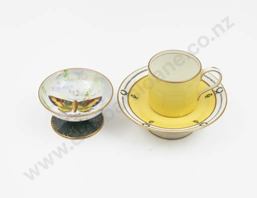 Aynsley Small Butterfly Lustre Comport with Tazza & Coffee Can 8.5cm Dia 12cm Dia Image 1++