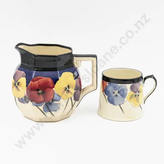 Royal Doulton Pansies Pattern Jug & Mug