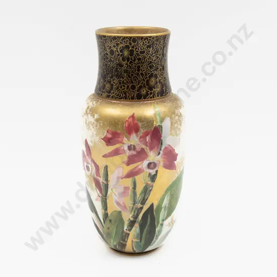 Doulton Hand Painted Cattleya Orchid Vase 27cm H