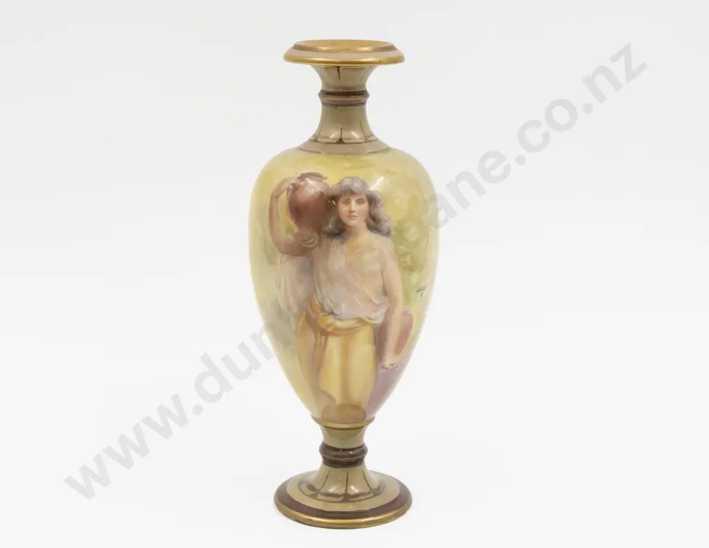 Doulton Burslem Luscian Ware Hand Painted Romantic Maiden Vase Signed G White 23cm H Image 1++