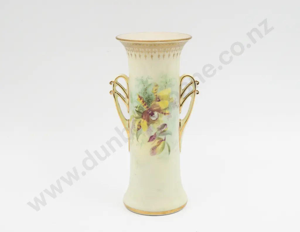 Royal Doulton Hand Painted Orchid Vase Unsigned 20cm H Image 1++