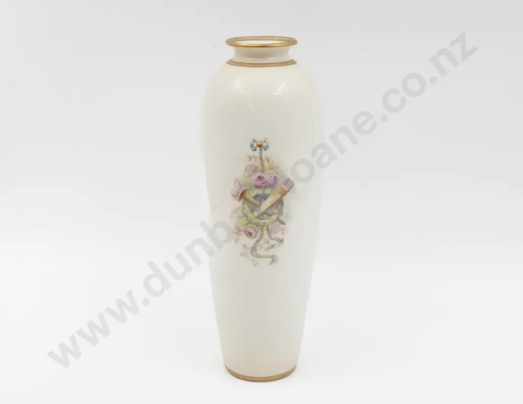 Royal Doulton Hand Painted Romantic Maiden Vase Signed Arthur Leslie 27.5cm H Image 1++