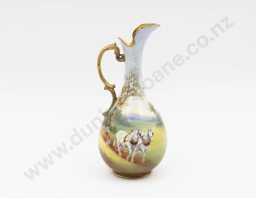 Royal Doulton Hand Painted Continuous Landscape Ewer Signed F Hancock 23.5cm H Image 1++