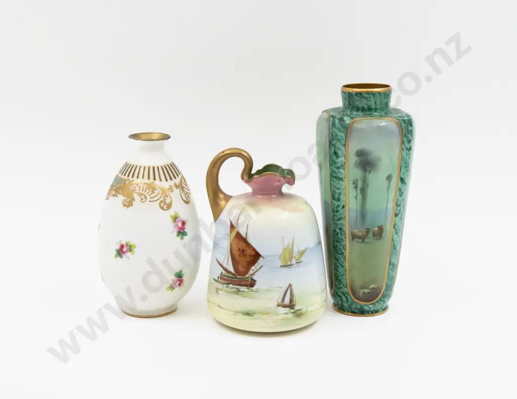 Three Royal Doulton Hand Painted Vases Image 1++