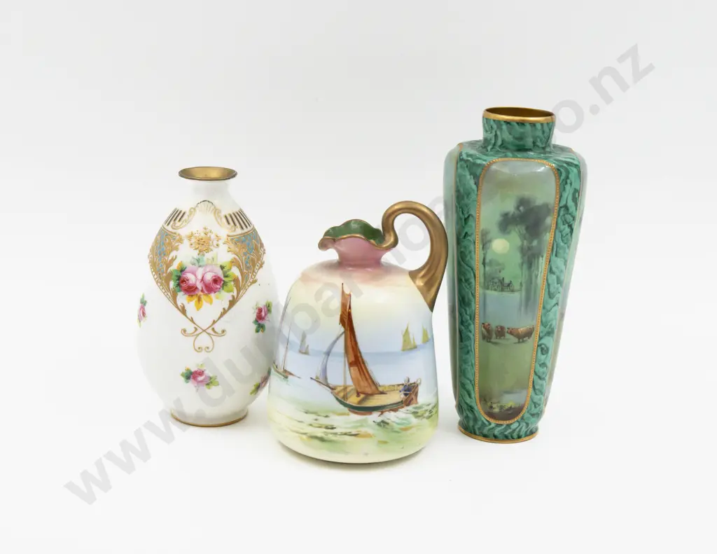 Three Royal Doulton Hand Painted Vases Image 1++