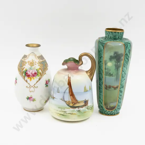 Three Royal Doulton Hand Painted Vases