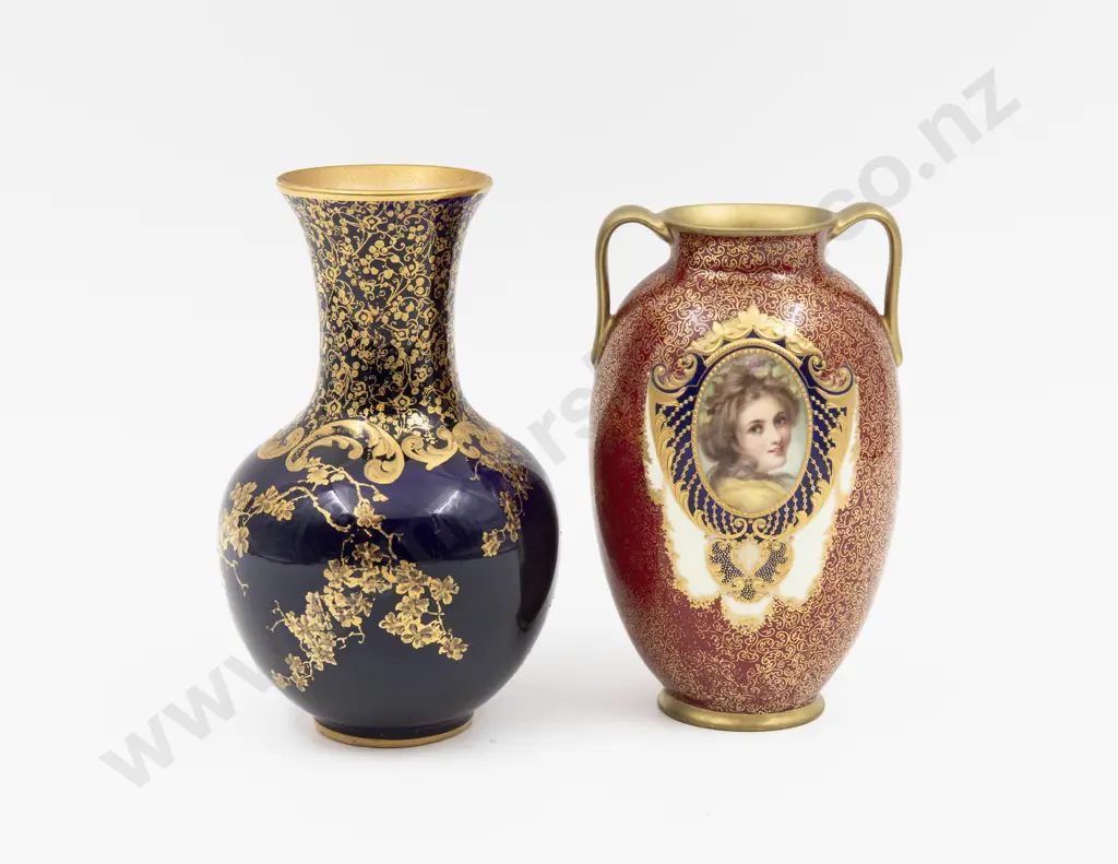 Two Royal Doulton Hand Painted & Decorated Vases Image 1++
