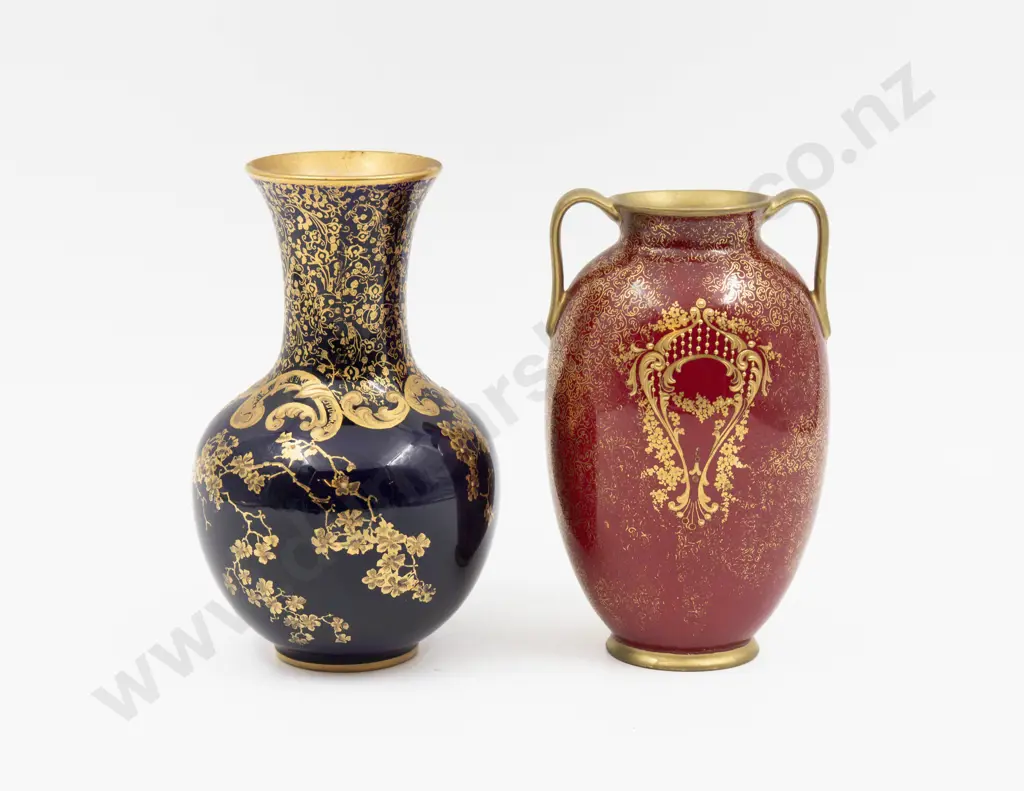 Two Royal Doulton Hand Painted & Decorated Vases Image 1++