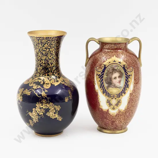 Two Royal Doulton Hand Painted & Decorated Vases