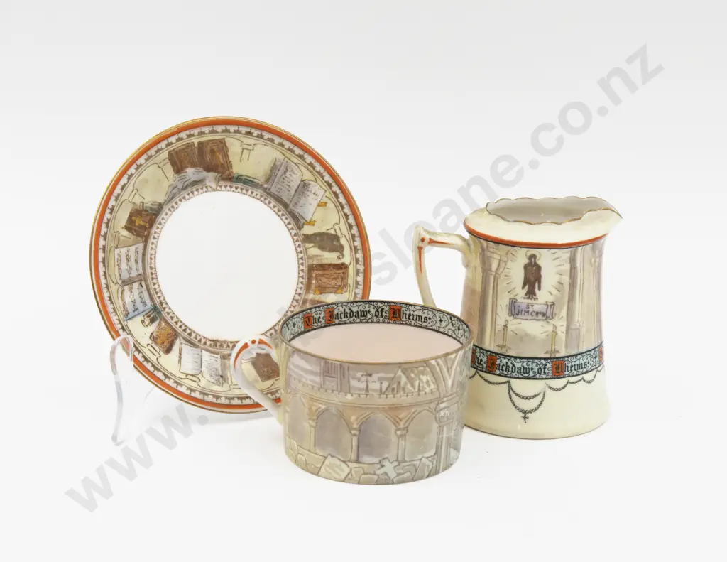 Royal Doulton Porcelain Jackdaw of Rheims Teacup & Saucer & Jug Image 1++