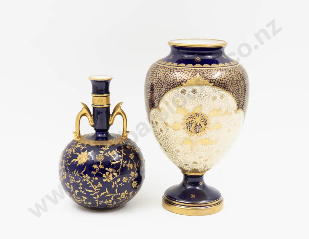 Coalport Urn with Minton Specimen Vase Image 1++