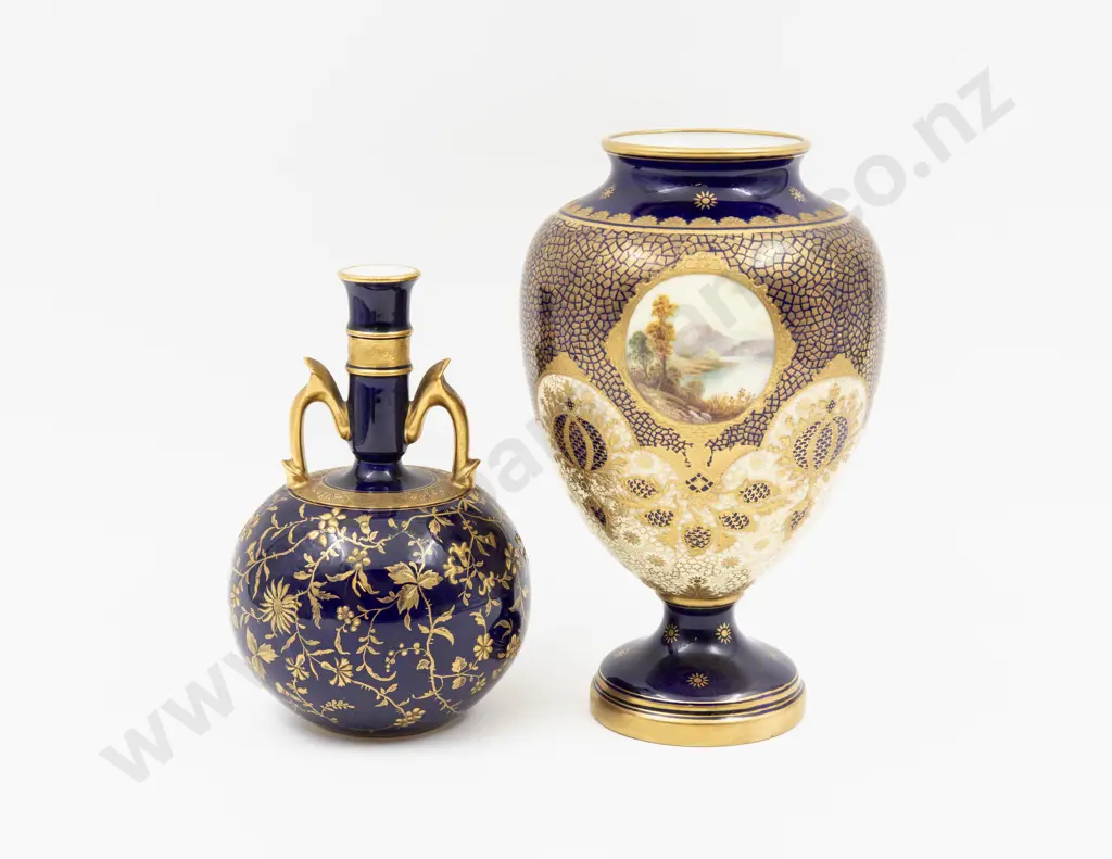 Coalport Urn with Minton Specimen Vase Image 1++