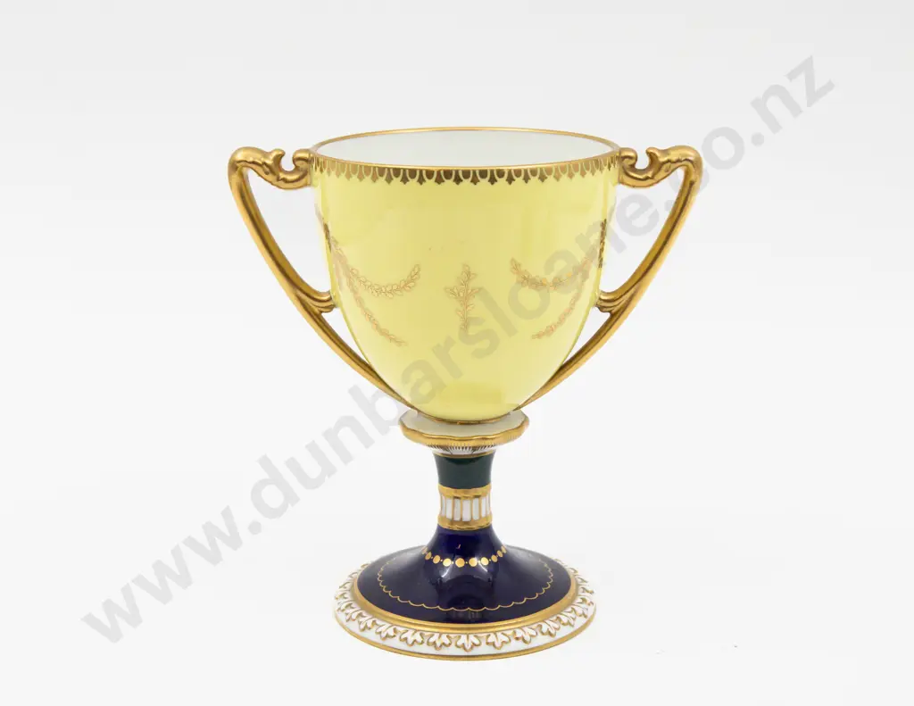 Royal Crown Derby Hand Painted Cartouche Handled Cup Signed W E J Dean 14cm H & Other Image 1++