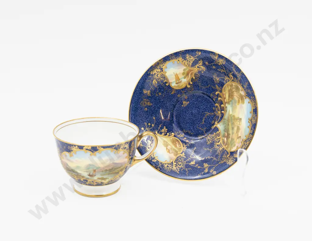 Aynsley Hand Painted Teacup & Saucer Scottish Scene Cartouche with Other Aynsley China Image 1++