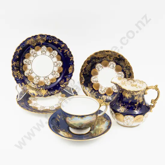 Aynsley Hand Painted Teacup & Saucer Scottish Scene Cartouche with Other Aynsley China