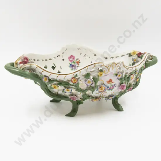 Late C19th/Early C20th Meissen Floral Encrusted Table Basket