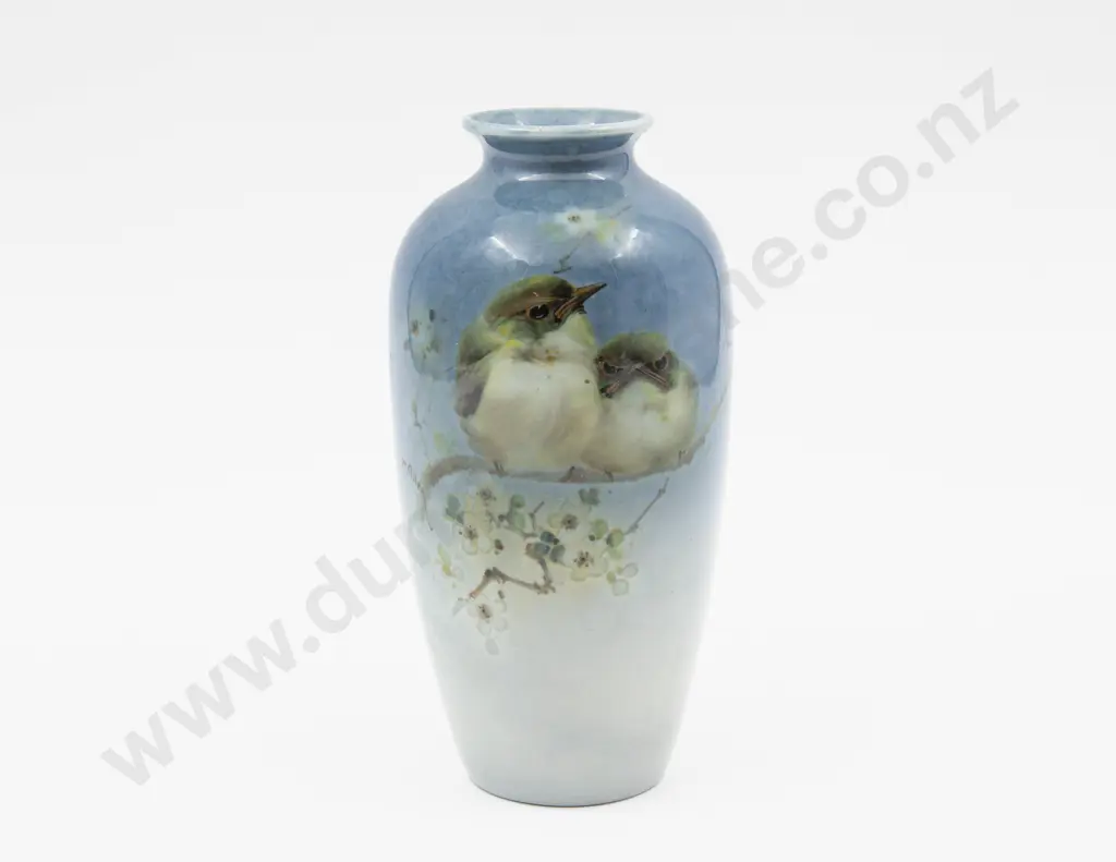 Royal Doulton Titanian Ware Vase Painted with Young Warblers Signed H Allen 16.5cm H Image 1++