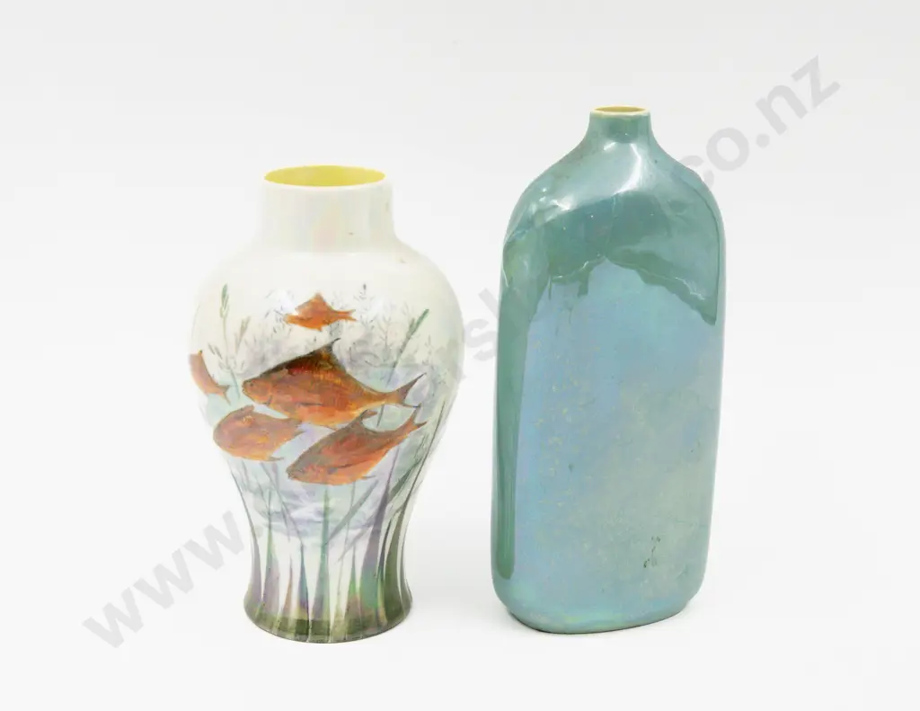 Royal Doulton Mei Ping Lustre Vase Decorated with Fish & Bottle Vase Image 1++