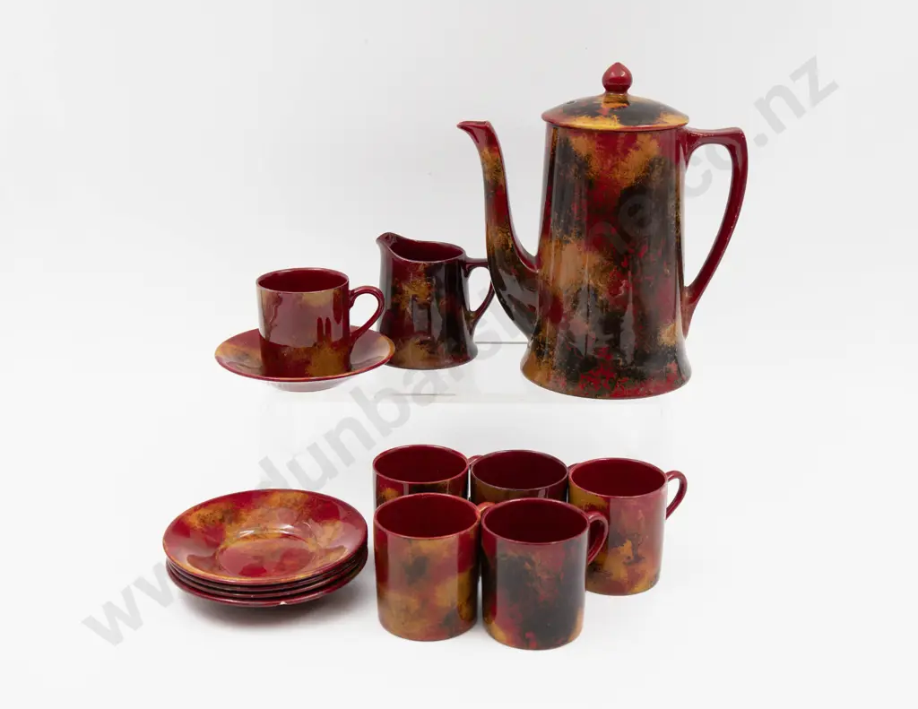 Crown Ducal Spectria Flambe Part Demitasse Coffee Set Image 1++