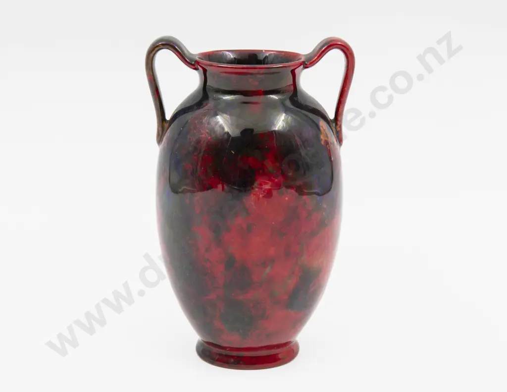 Royal Doulton Flambe Handled Vase 16cm H Image 1++