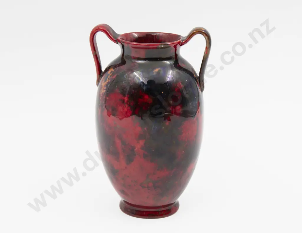 Royal Doulton Flambe Handled Vase 16cm H Image 1++