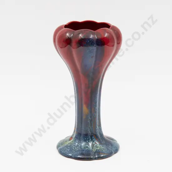 Royal Doulton Flambe Signed Noke Sung Tulip Vase 18.5cm H