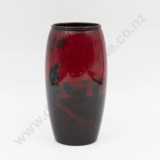 Royal Doulton Flambe Continuous Shepherd Landscape Vase 20cm H