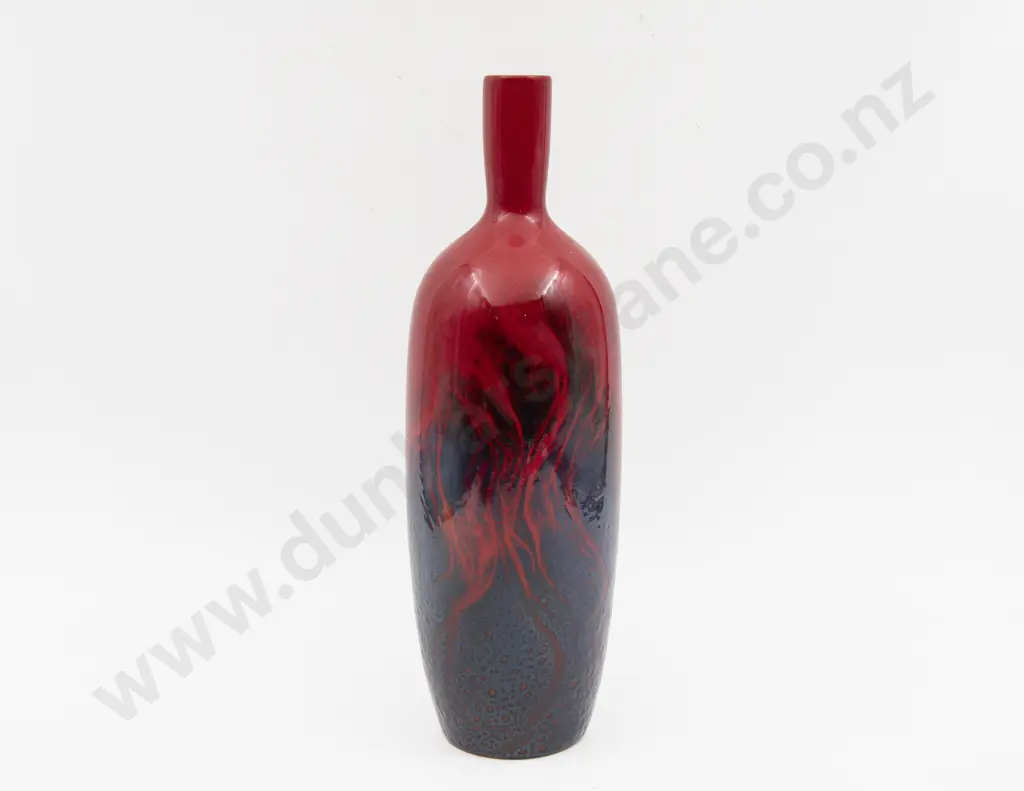 Royal Doulton Flambe Veined Bottle Vase 34cm H Image 1++