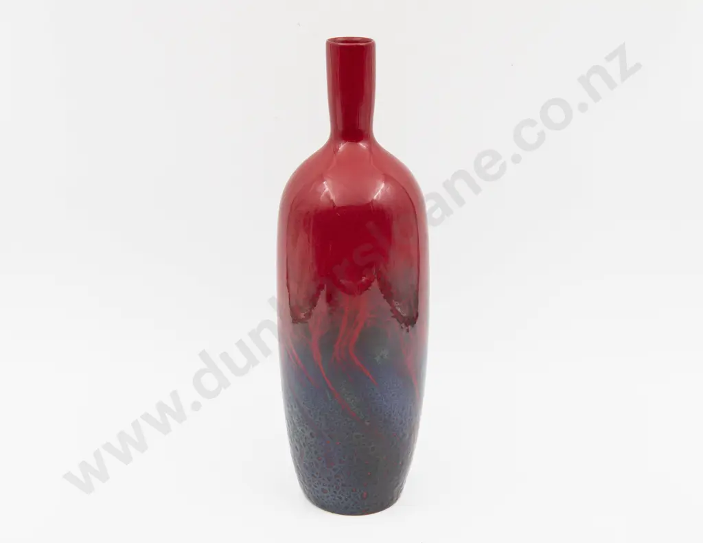 Royal Doulton Flambe Veined Bottle Vase 34cm H Image 1++