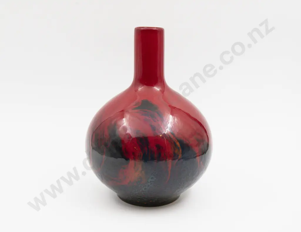 Royal Doulton Flambe Veined Bottle Vase 25cm H Image 1++