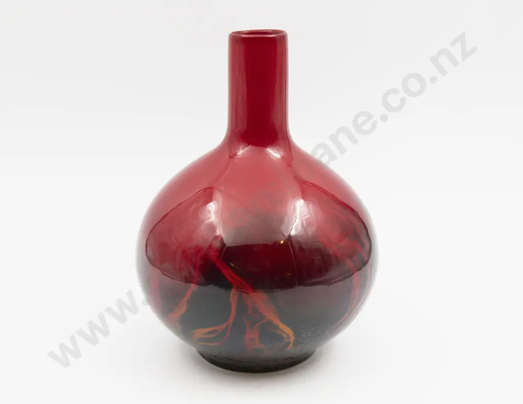 Royal Doulton Flambe Veined Bottle Vase 25cm H Image 1++