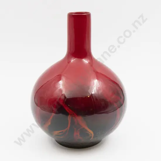 Royal Doulton Flambe Veined Bottle Vase 25cm H