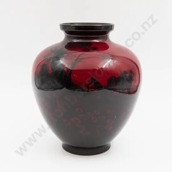 Royal Doulton Flambe Continuous Farm Plow Pattern Vase 28cm H