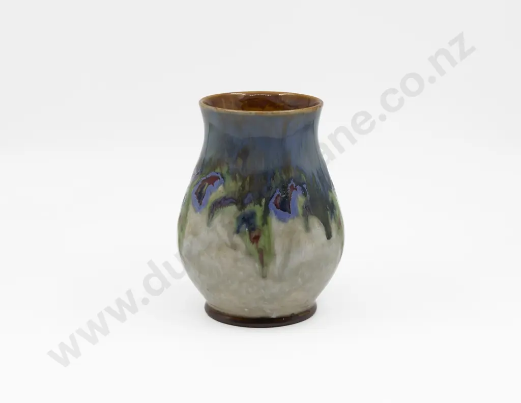 C1935 Doulton Stoneware Slip Glazed Vase 18.5cm H Image 1++