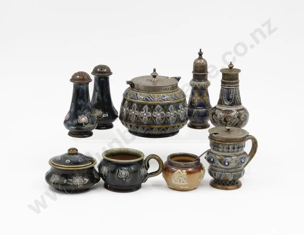 Doulton Stoneware Assorted Condiments & Four Pce Condiment Set (9) Image 1++