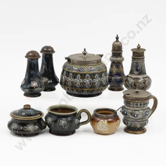 Doulton Stoneware Assorted Condiments & Four Pce Condiment Set (9)