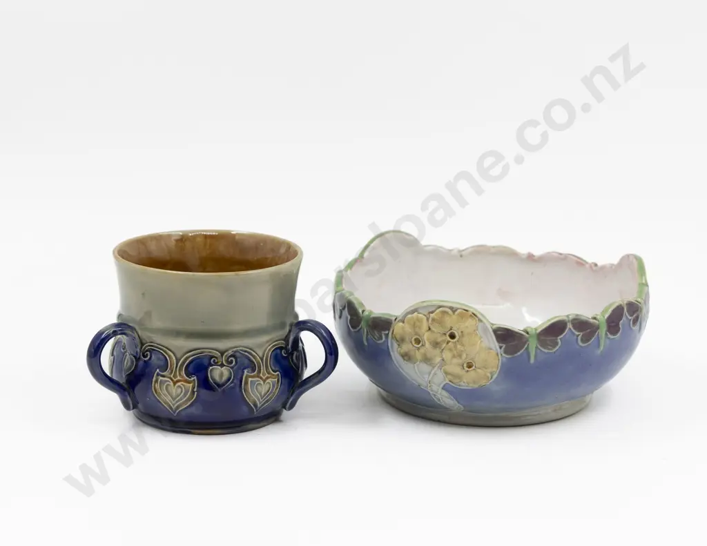 Doulton Lambeth Glazed Stoneware Table Bowl by Ethel Beard Image 1++