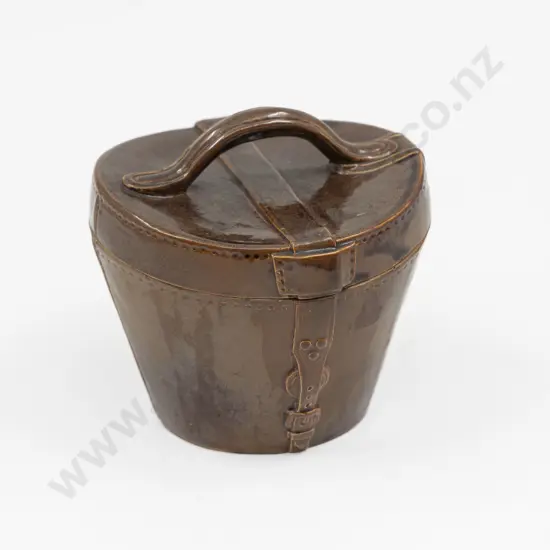 Unmarked (Doulton Stoneware) Two Pce Hatbox Model 12cm Diameter