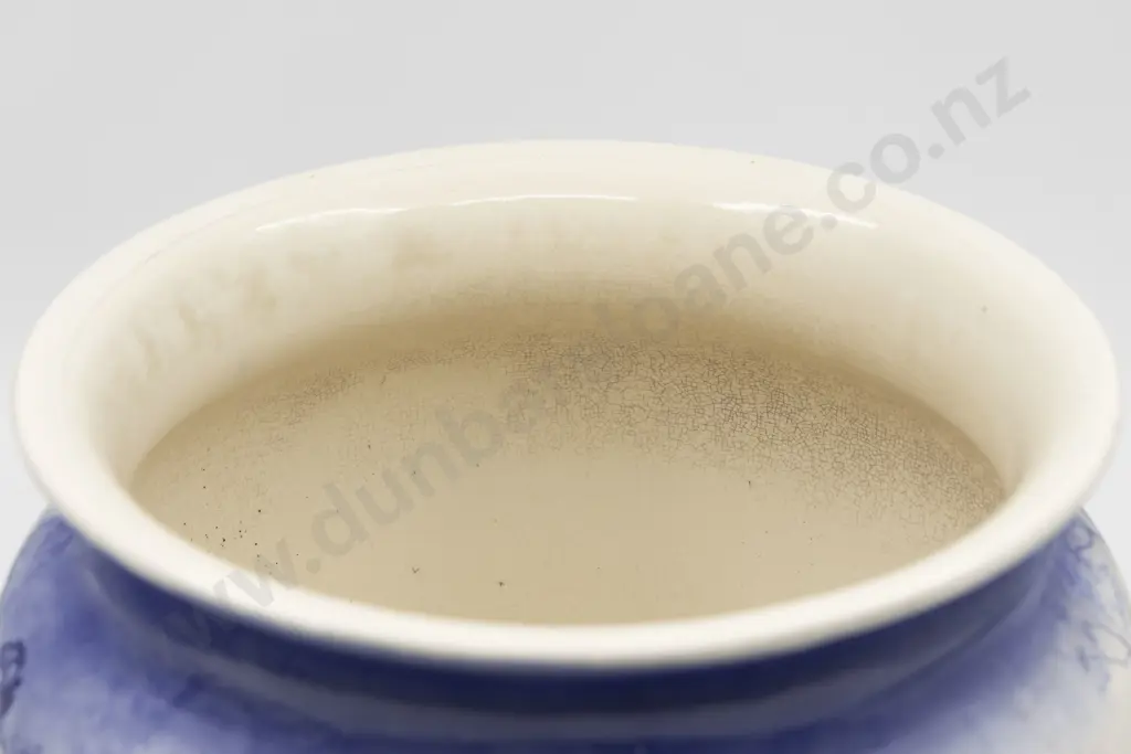 Large Royal Doulton B&W Continuous Landscape with Child Pattern Jardiniere Image 1++