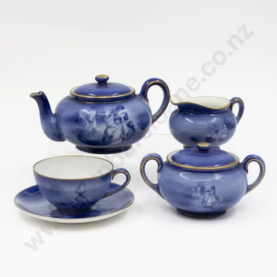 Unmarket (Royal Beyreuth) Blue & White Children Pattern Three Pce Teaset Teacup & Saucer