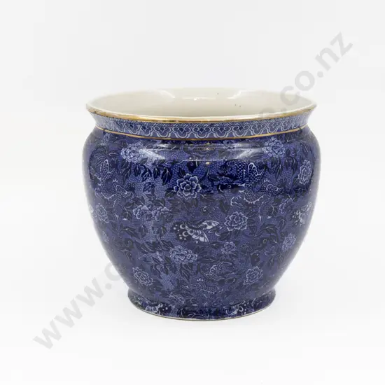 Shelley Blue & White Dragon Butterfly Floral Print Jardiniere 23cm Diameter