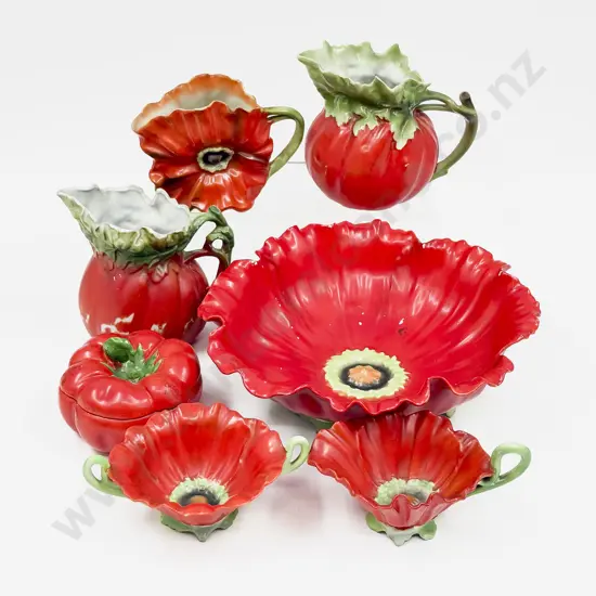 Royal Beyreuth Poppy & Tomato Moulded Ware (6 Pces)