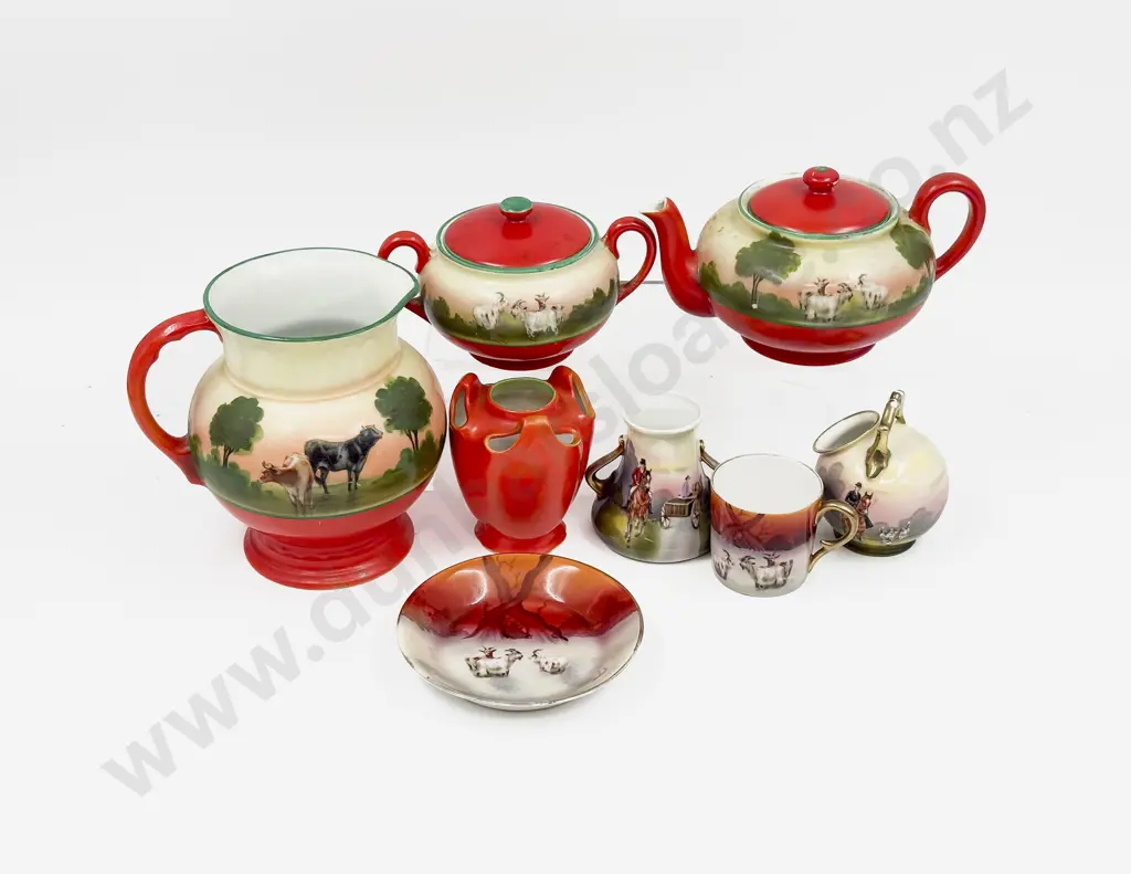 Royal Beyreuth Sheep Cow & Hunting Scene Pattern Pieces (7 Pces) Image 1++