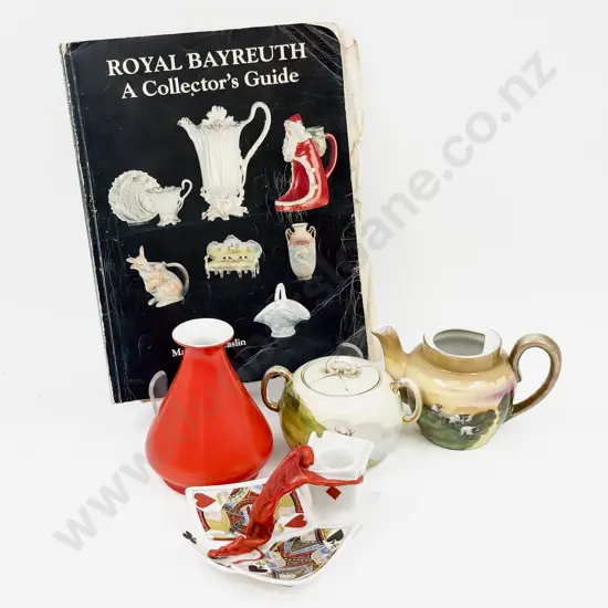 Royal Beyreuth Gamblers Single Candlestick with Collectors Guide Reference & 3 Damaged Pces